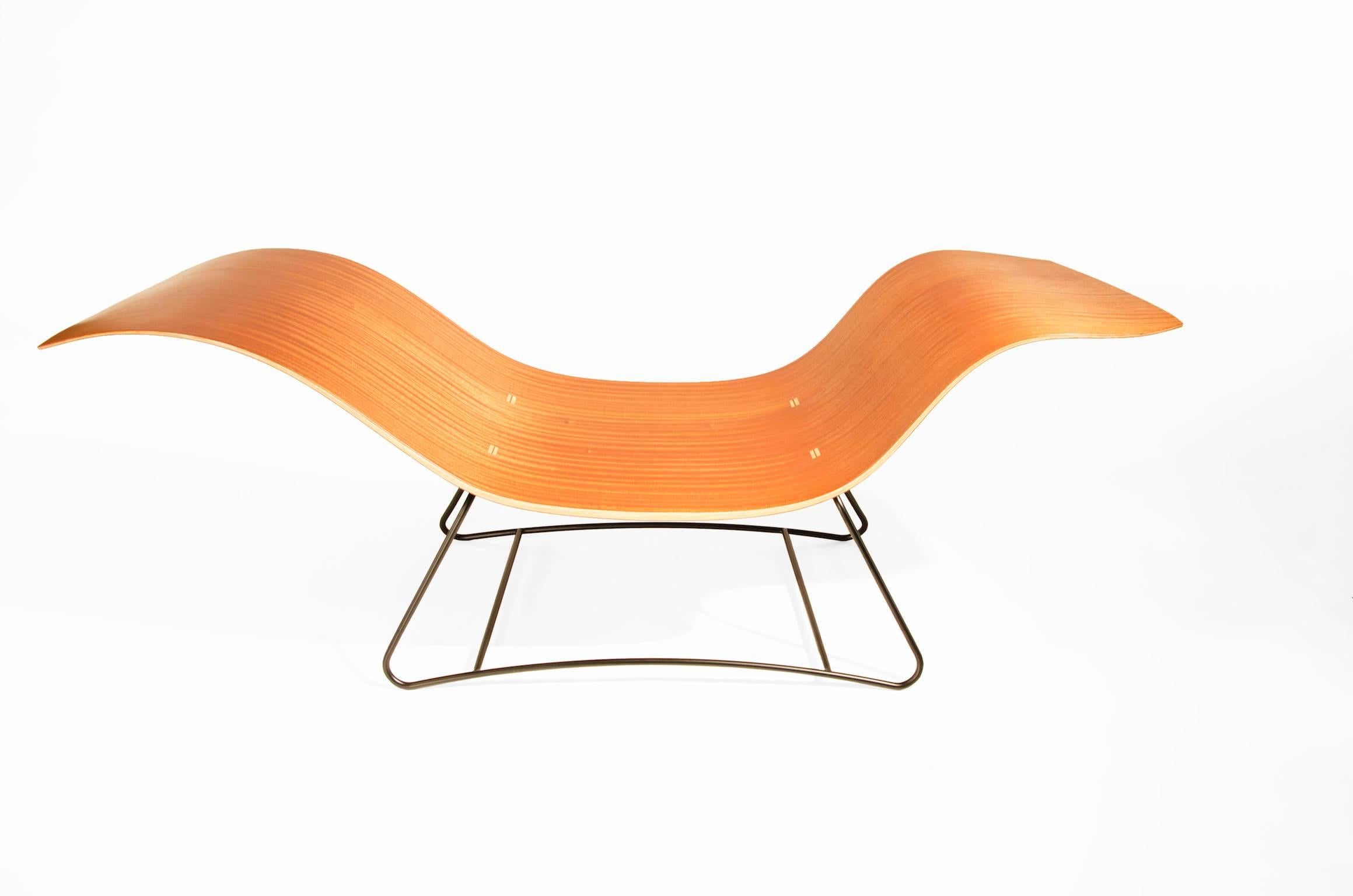 This lounge chair is constructed of a complex wood and composite bent lamination process. It's asymmetrical design is perfect for finding just the right place for you to sit or lounge. This lounge is inspired by the feeling of being in the landscape