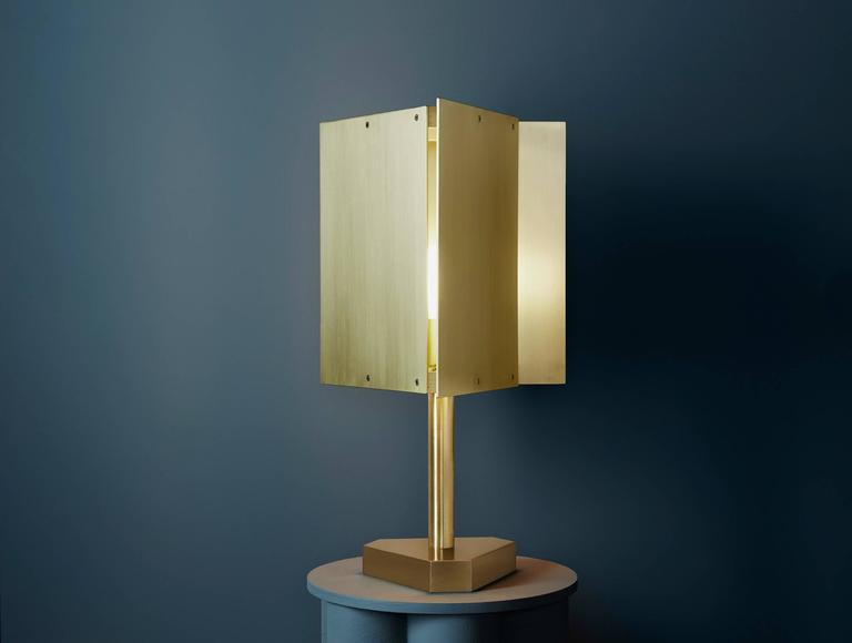 American Tripp Table Lamp in Satin Brass by Pelle For Sale