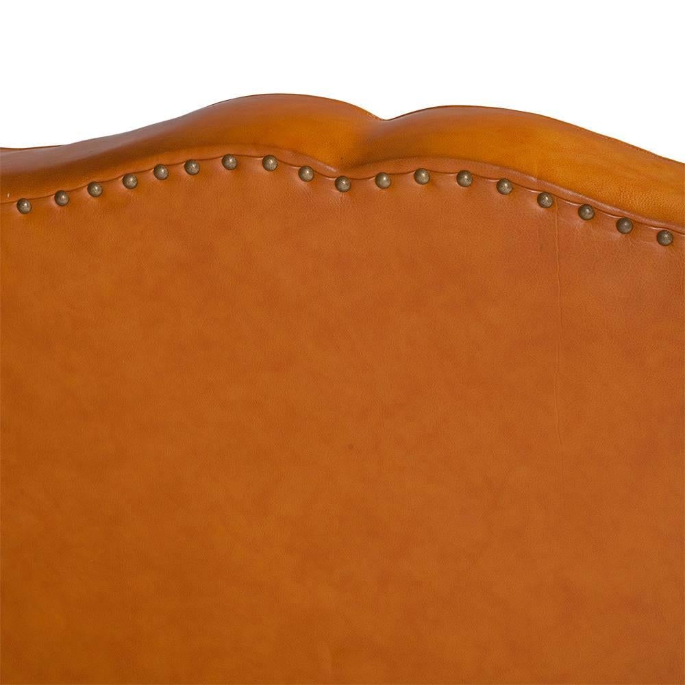 Pair of Leather Mustache French Club Chairs, 1950s For Sale 2