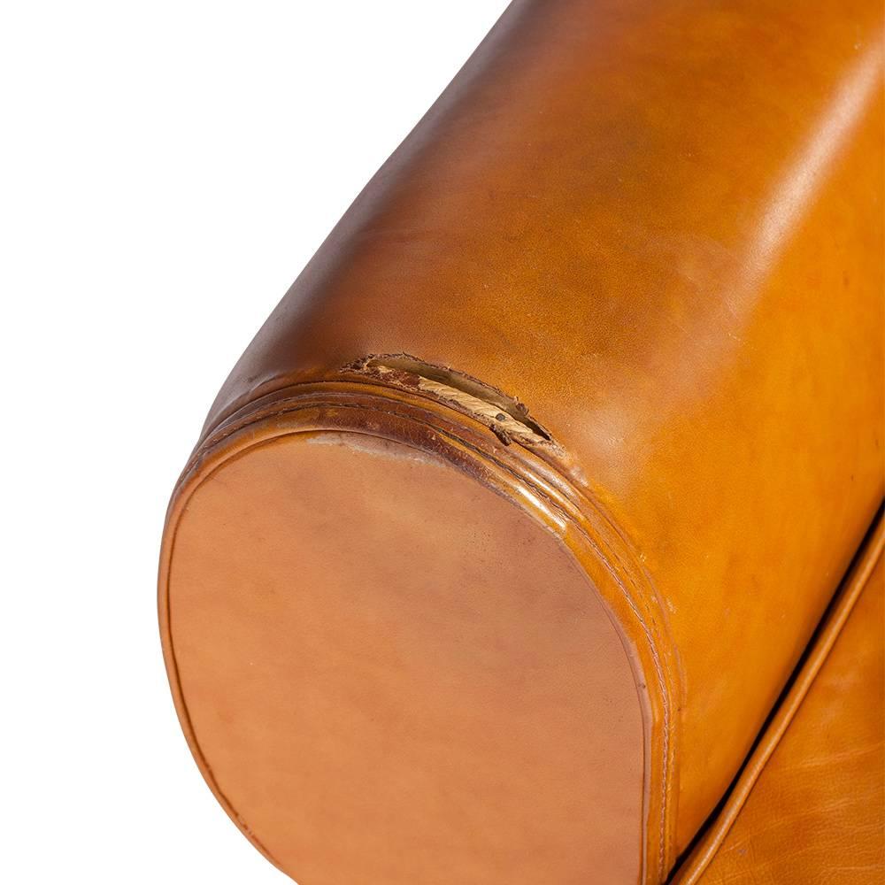 Pair of Leather Mustache French Club Chairs, 1950s For Sale 4