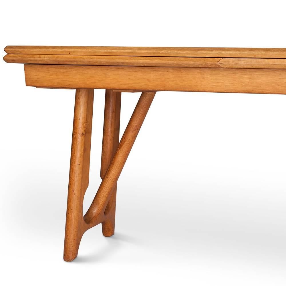 French Guillerme et Chambron Oak Dining Table 