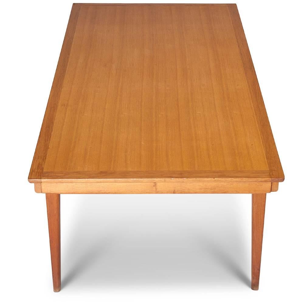 Mid-Century Modern Vintage Danish Oak Scandinavian Dining Table, 1960s For Sale