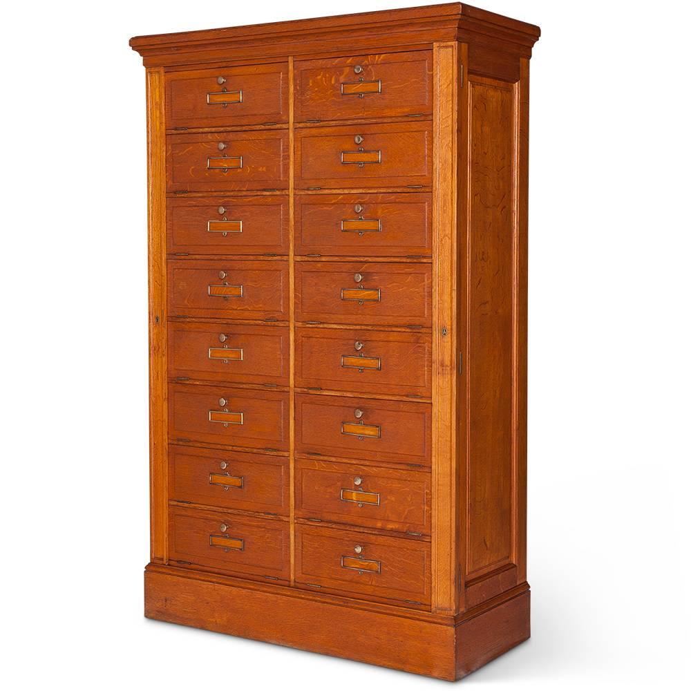 French Banque De France Multi Clapet Drawers Cabinet, circa 1870 For Sale