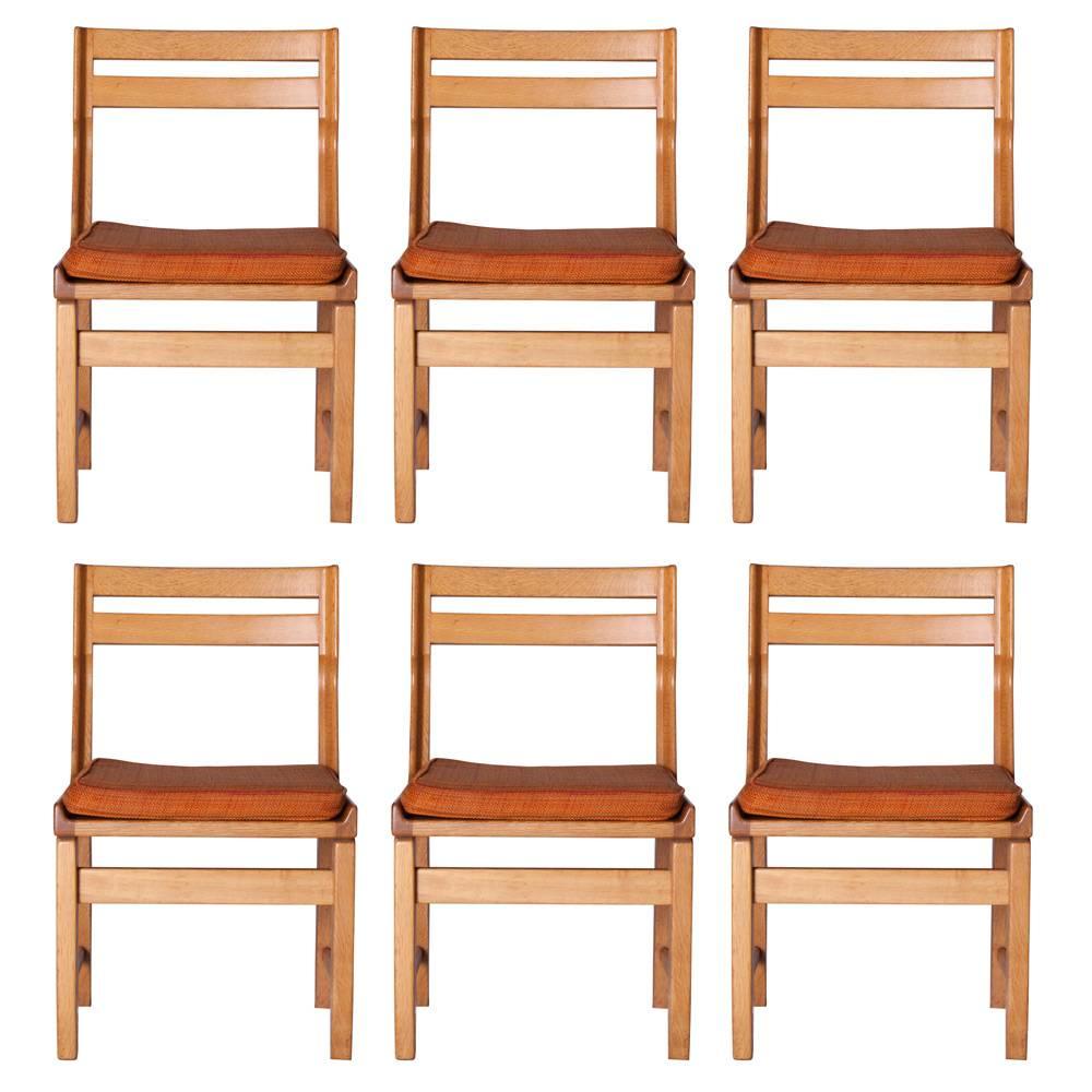 Guillerme Et Chambron Set of Six Dining Room Chairs For Sale