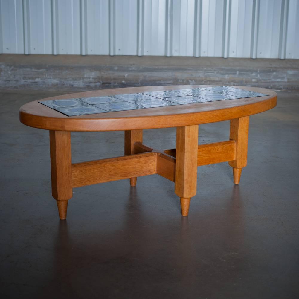 Guillerme Et Chambron Coffee Table, Oak, France, 1965 In Excellent Condition For Sale In Lesquin   , FR