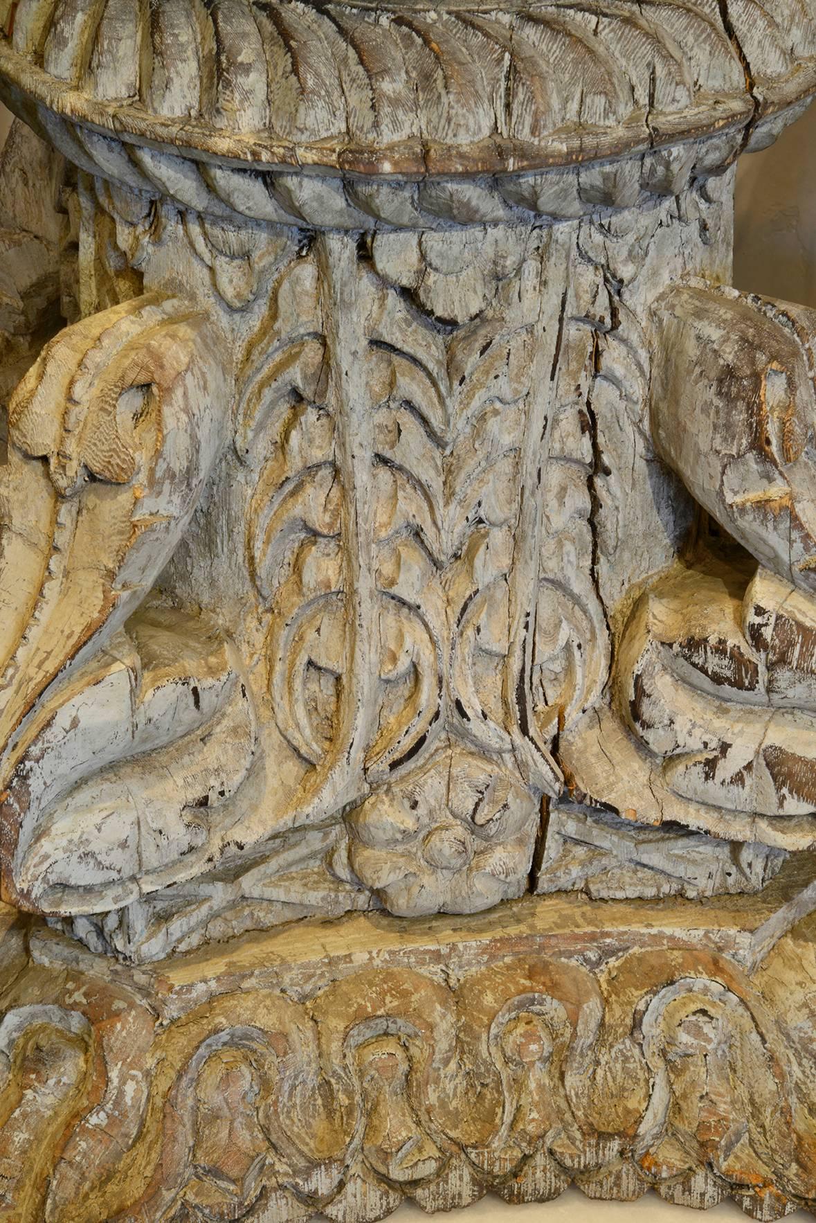 Unknown Pair of Architectural Wood Capitals, circa 1910