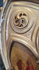 Antique 19th Century French Oil on Panel titled "Les Anges Musicien"