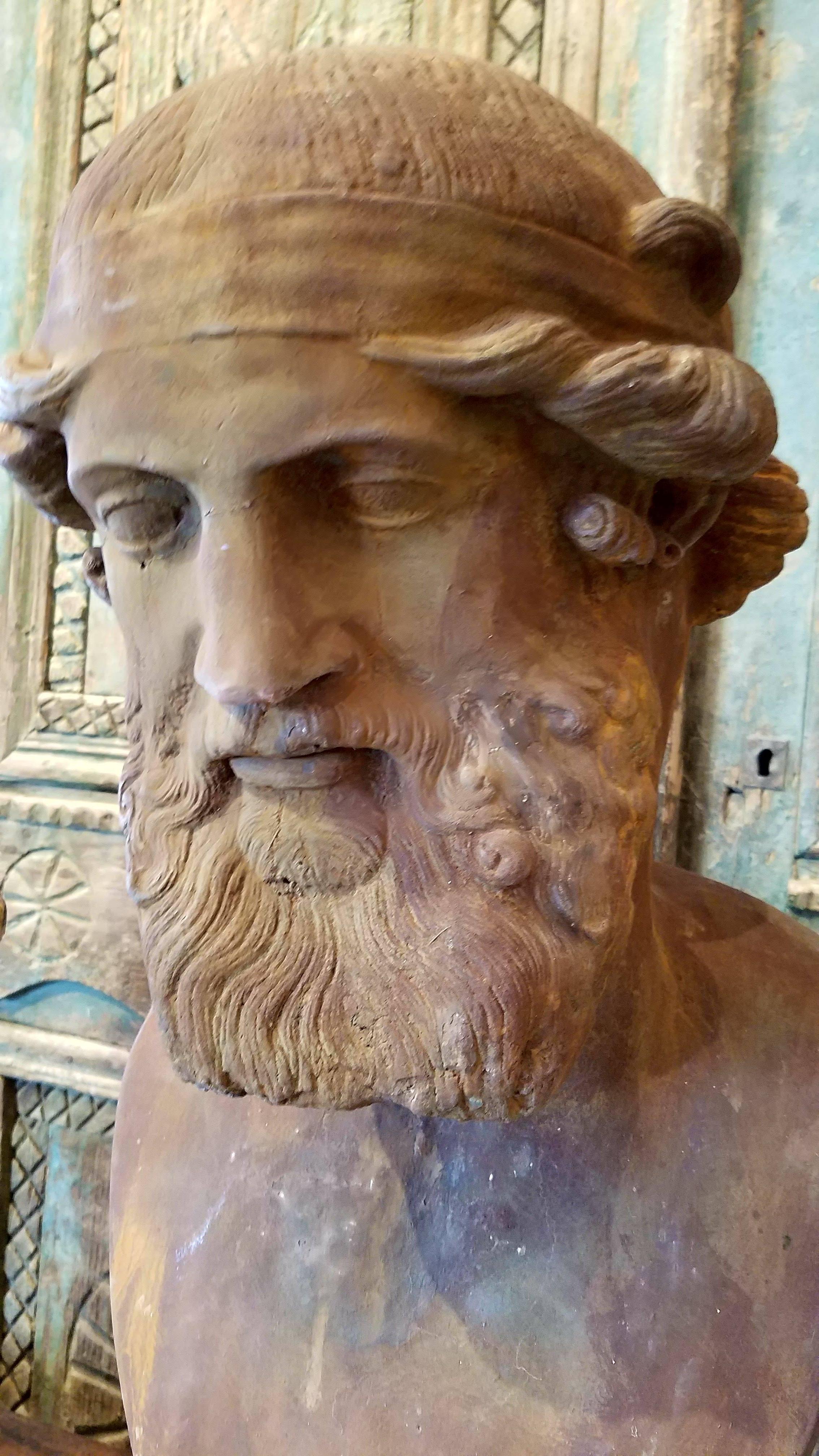 Cast 20th Century Plaster Bust of Mythological Figure
