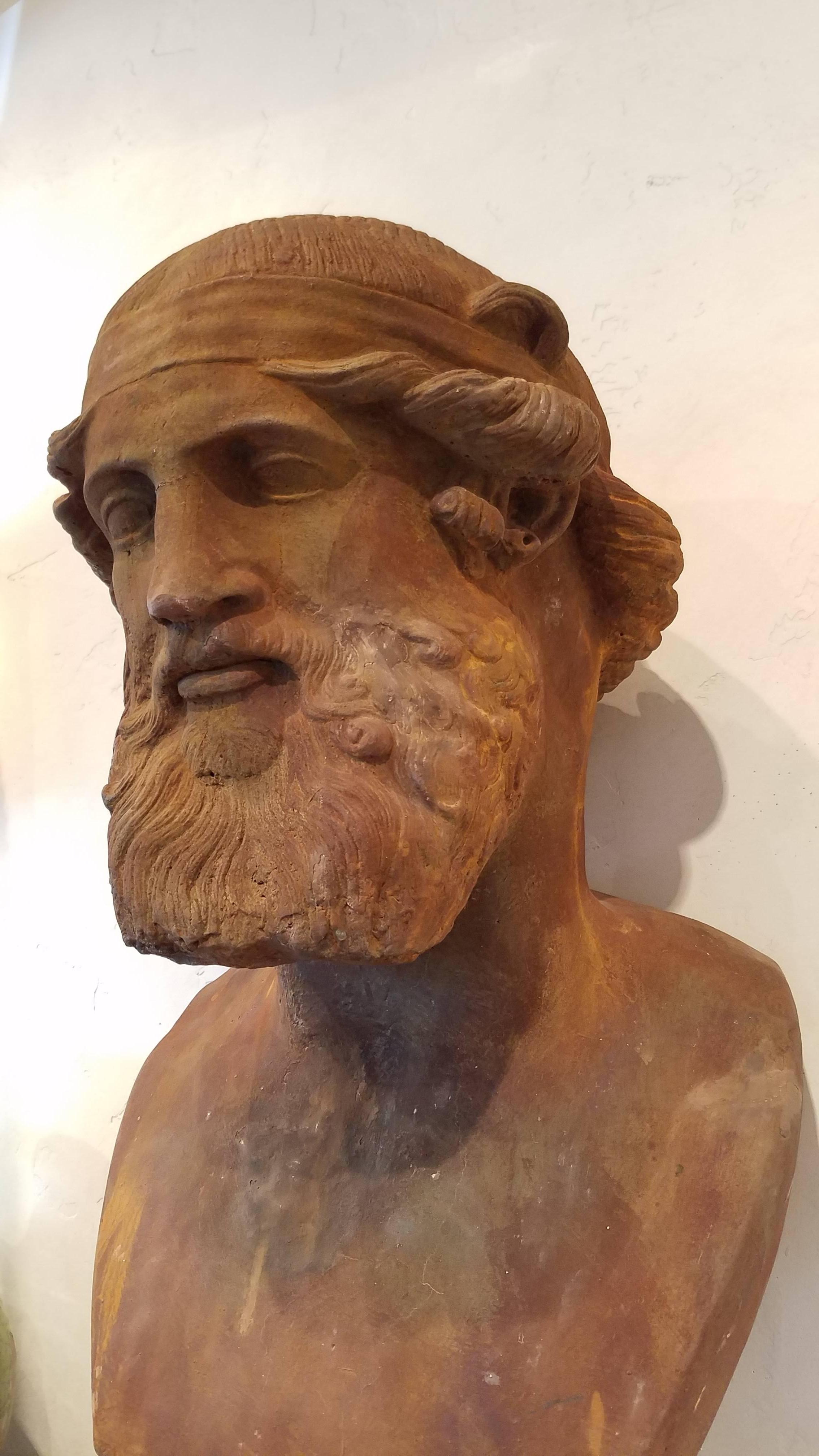 Paint 20th Century Plaster Bust of Mythological Figure