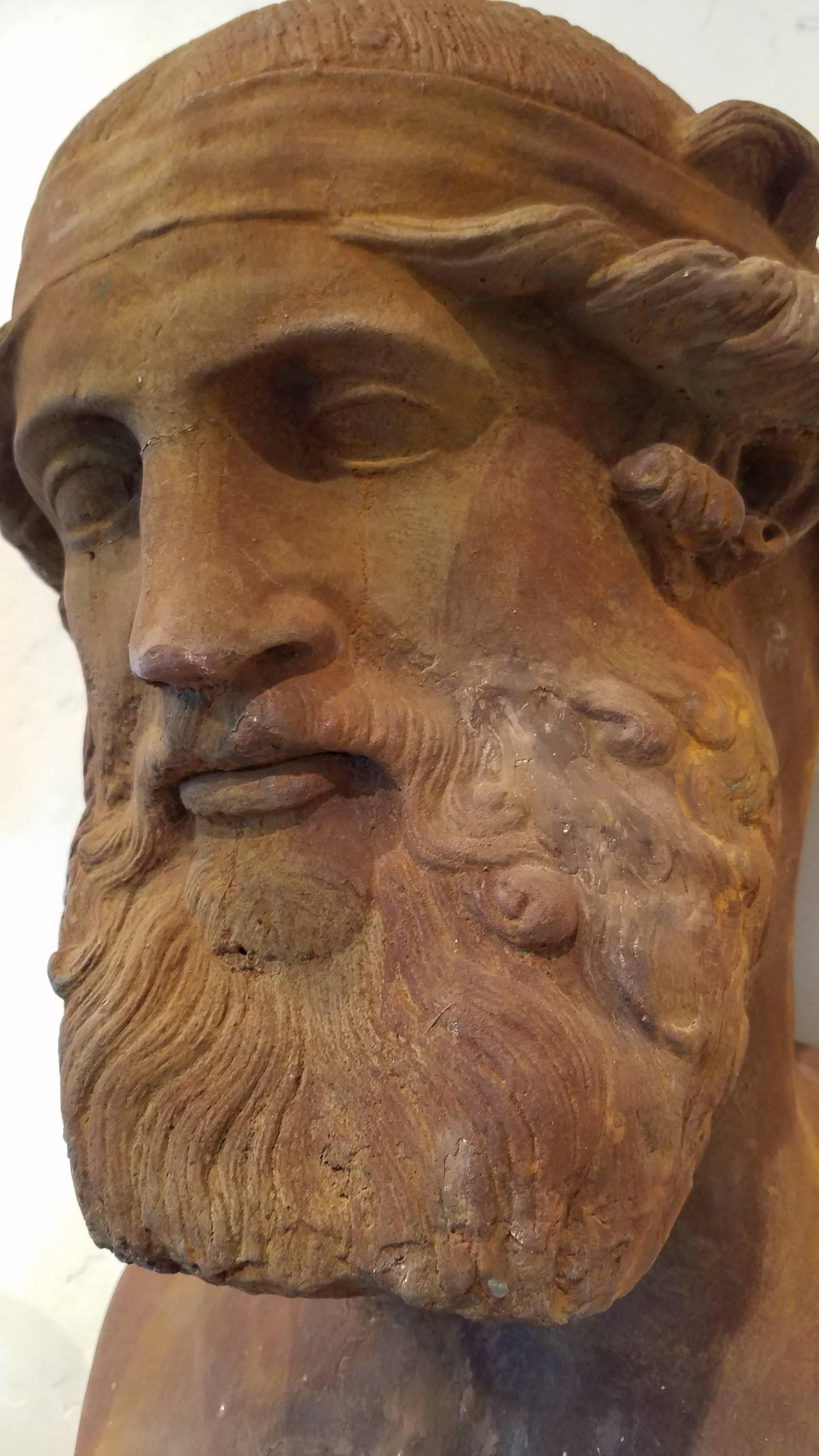 20th Century Plaster Bust of Mythological Figure 1