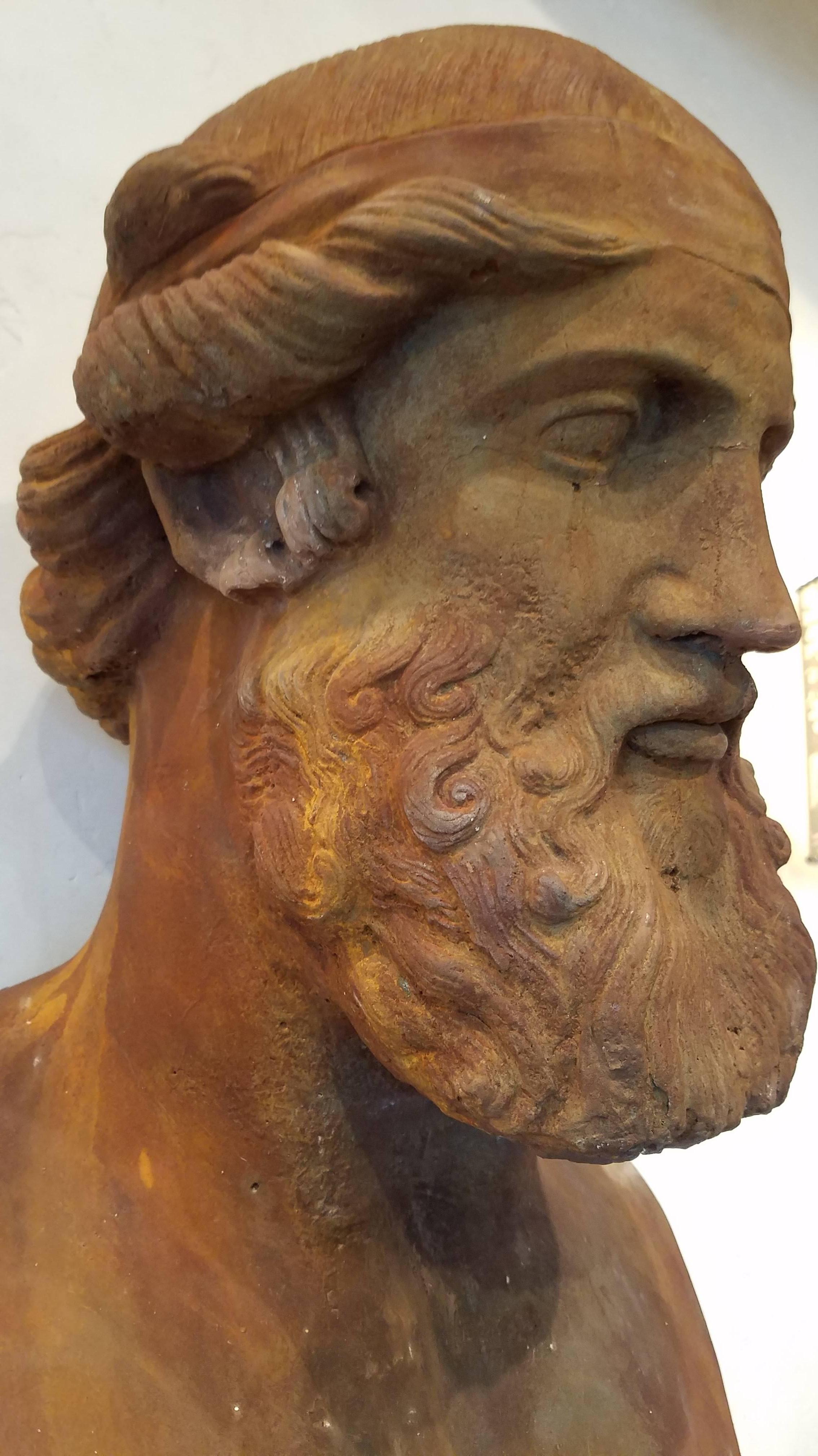 20th Century Plaster Bust of Mythological Figure 2