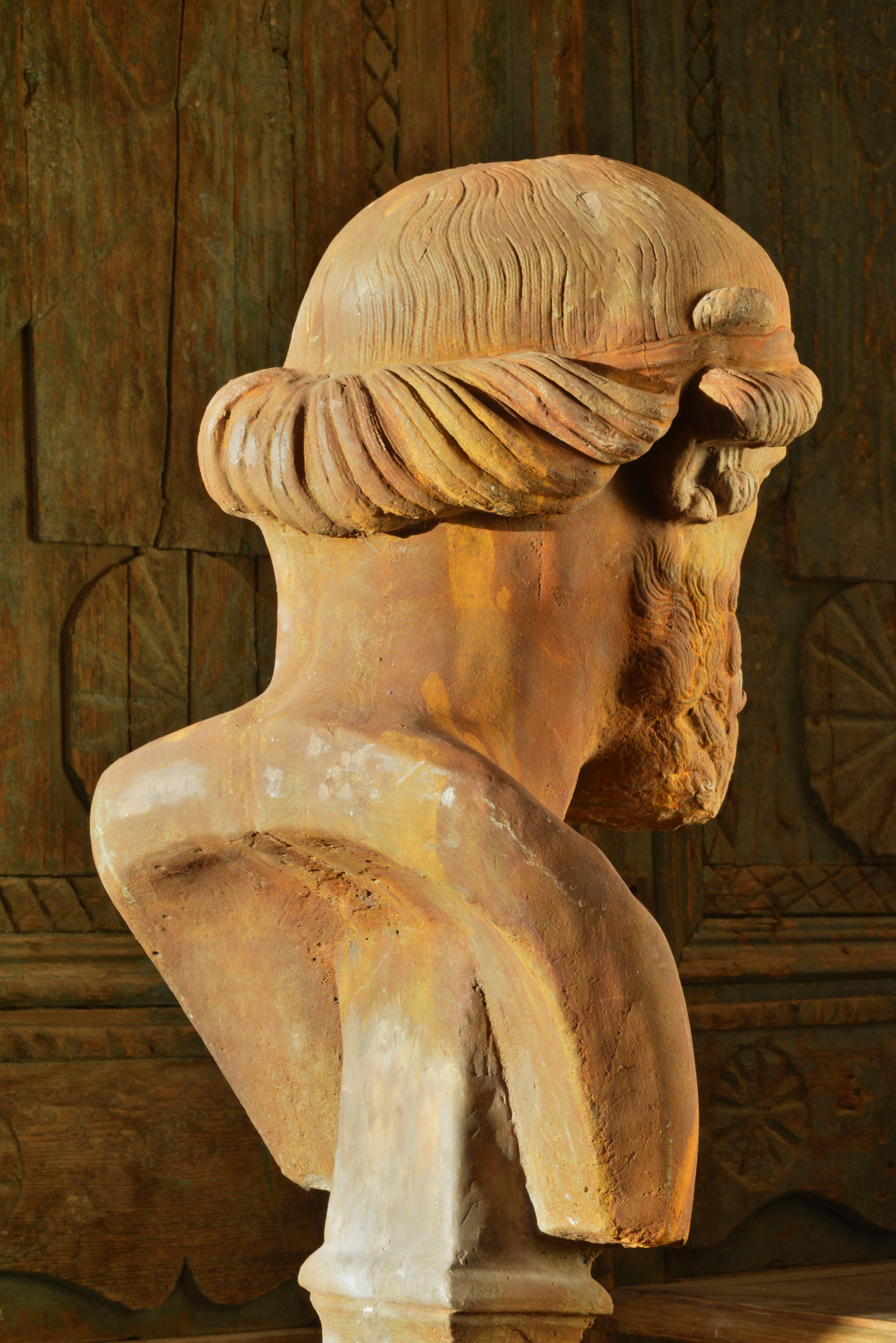 Classical Roman 20th Century Plaster Bust of Mythological Figure