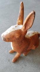 Pair of Cast Iron Vintage Garden Rabbits