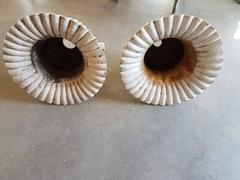 Pair of 19th Century Cast Iron Ruffled Urns with Lion'sa Head Rings/Likely Fiske