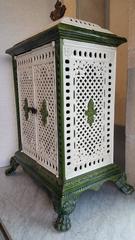 Antique Nestor Martin Enameled Stove as a Garden Inspired Cabinet for in or out