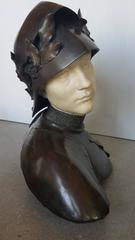 Exceptional 19th Century Bronze and Marble Bust by Emmanuel Hannaux, 1855-1934