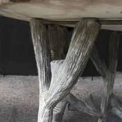 Exceptional Faux Bois Birdcage with Slatted Roof on Faux Bois Table