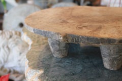 Fabulous Hand Carved Wood Rustic Footed Tray