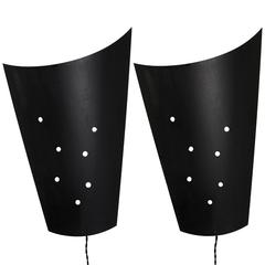 Pair of 1980s Metal Sconces from French Cinema