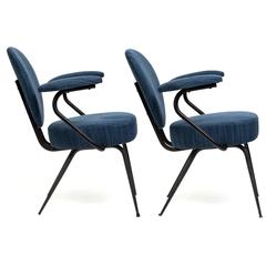 Custom ZAK+FOX Iron Side Chairs in "Chimi" Fabric