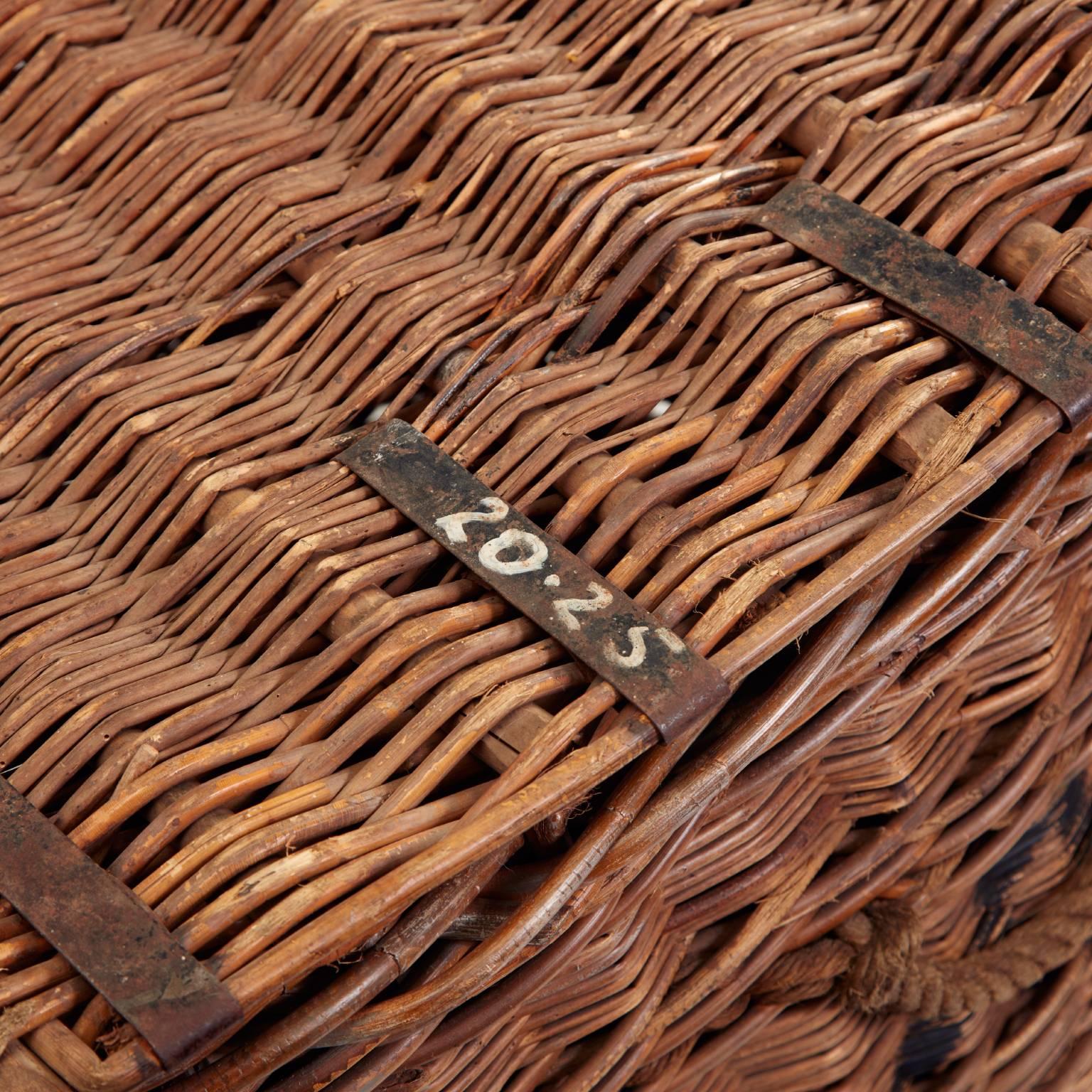 20th Century Vintage Wicker French Mail Basket