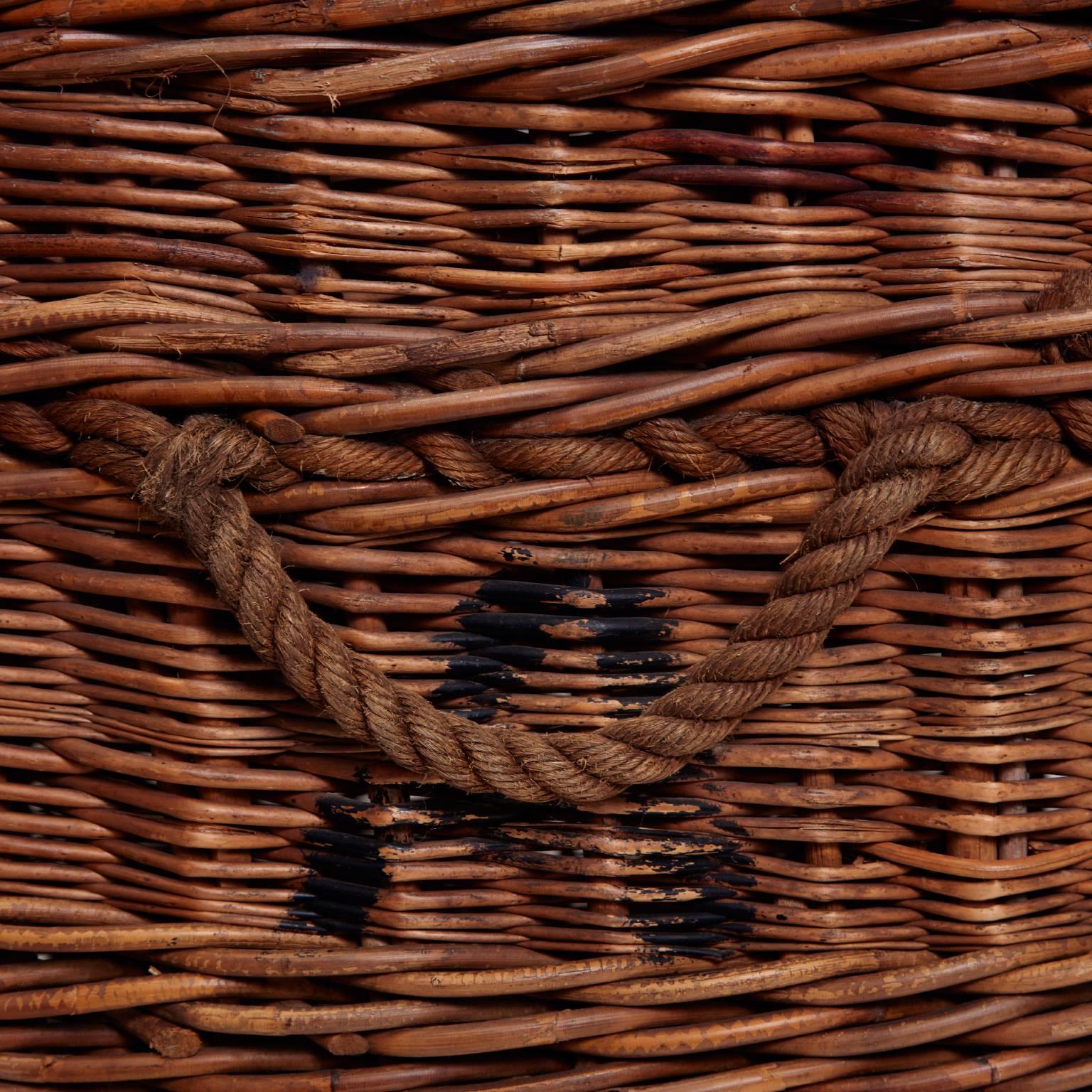 Vintage Wicker French Mail Basket 1