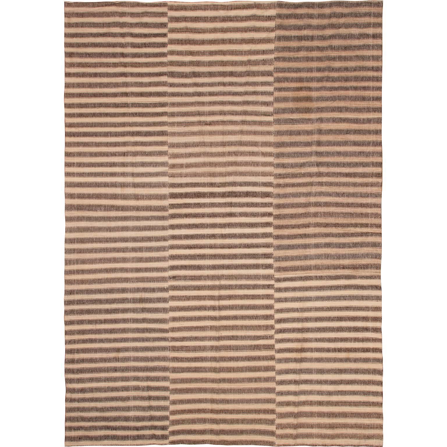 Light Brown Vintage Mazandaran style rug For Sale