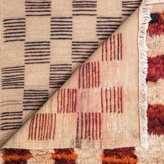 Rust and Brown Vintage Moroccan Checkered Rug