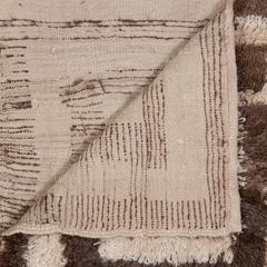 Vintage Brown and Cream Square Tulu Rug