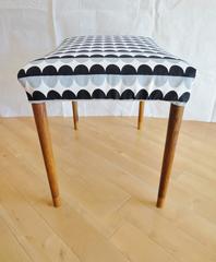 Mid-Century Retro Venesta Finland Newly Upholstered Teak Stool, 1960s