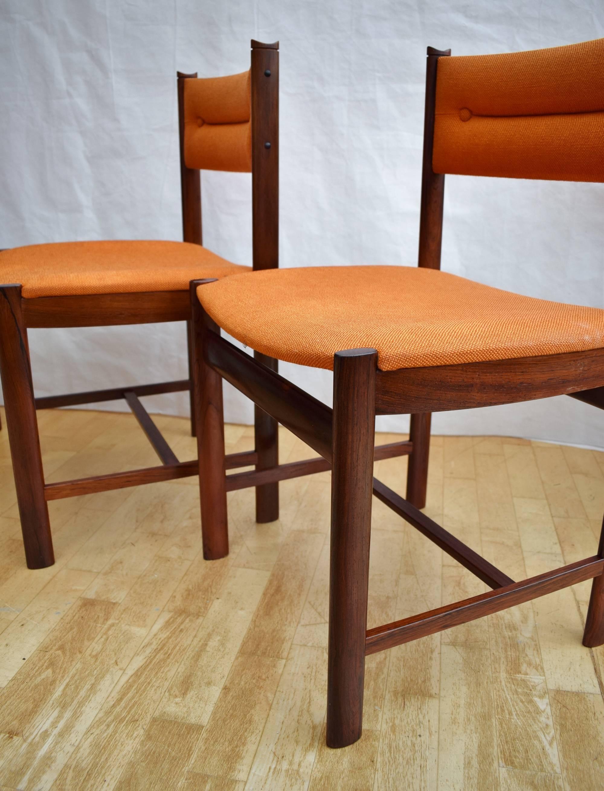 Mid-Century Danish Set of Four Dining Chairs in Rio Rosewood by Dyrlund, 1970s 1