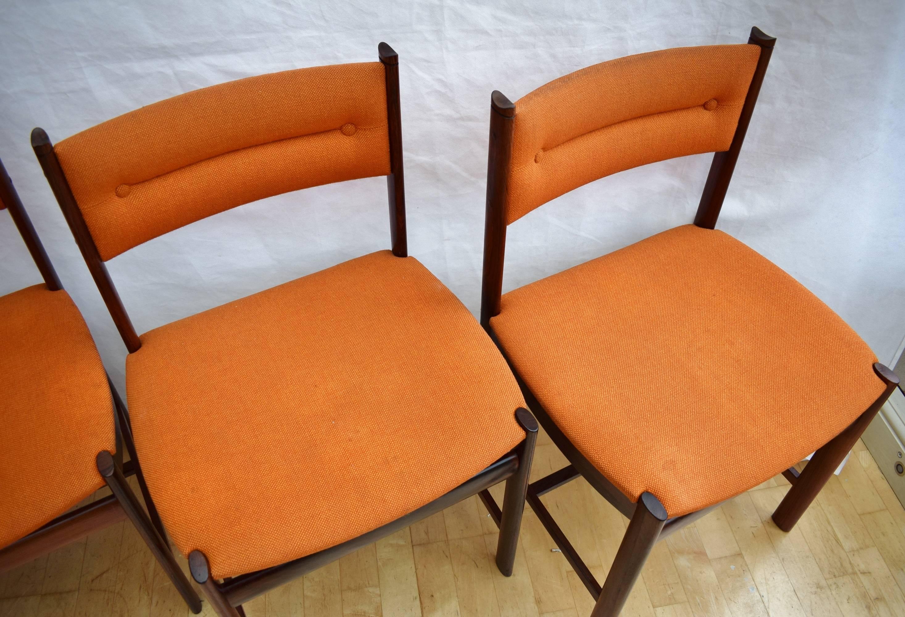 Mid-Century Danish Set of Four Dining Chairs in Rio Rosewood by Dyrlund, 1970s 2