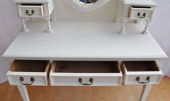 Edwardian Hand-Painted Five-Drawer Dressing Table and Chair