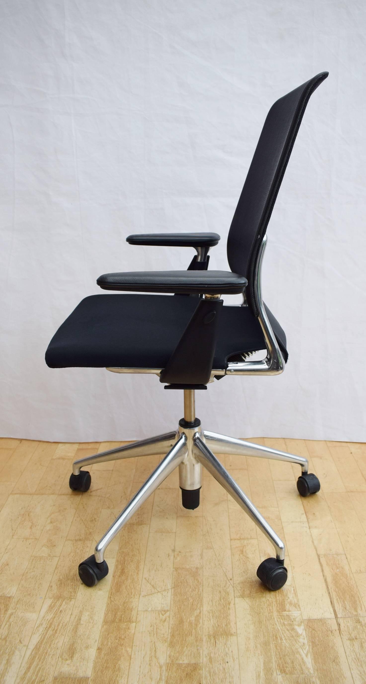 Designer: Alberto Meda

Manufacturer: Vitra

Country: Switzerland

Date: circa 2010

Material: Metal frame and swivel base with Mesh back and upholstered seat base

Maximum dimensions (per chair): Width 71cm, depth 70cm, height is variable