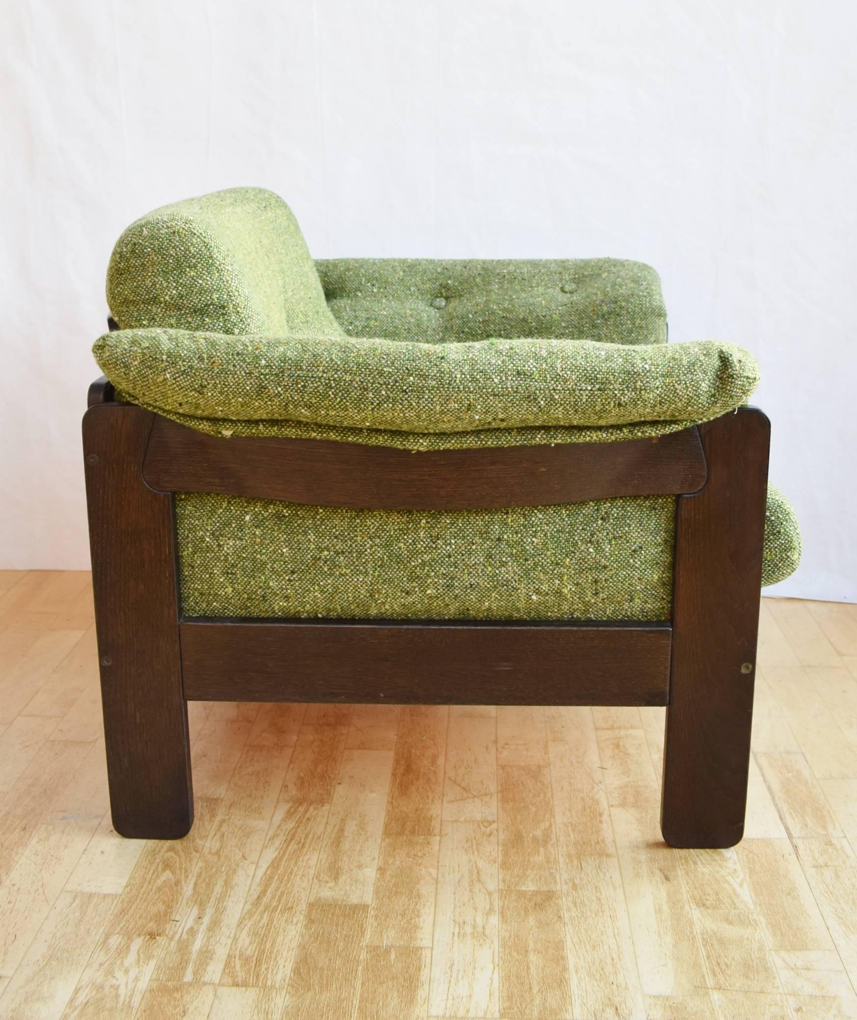 20th Century Mid-Century Retro Danish Woollen Percival Lafer Style Easy Lounge Armchair 1970s