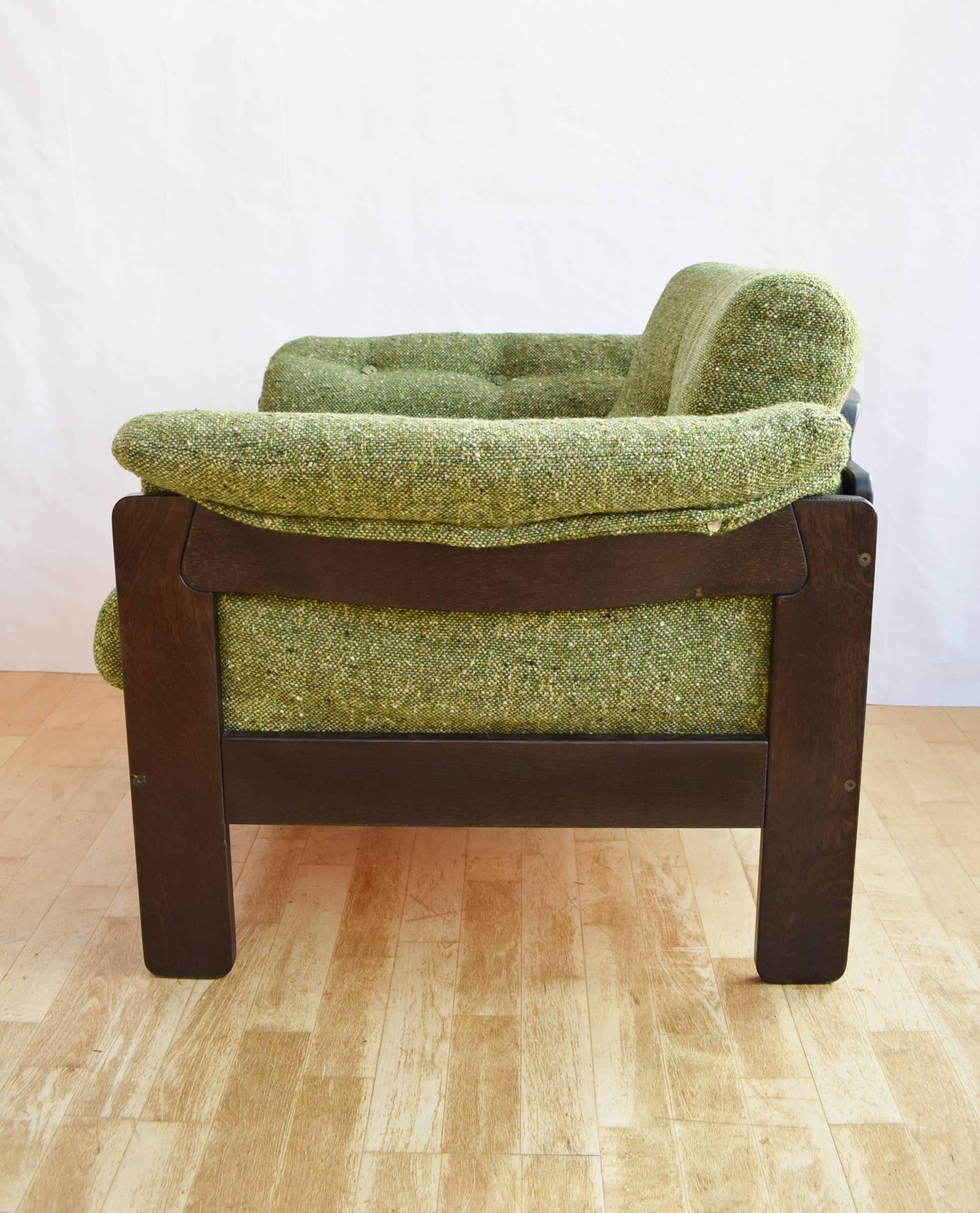 Mid-Century Retro Danish Woollen Percival Lafer Style Easy Lounge Armchair 1970s 1