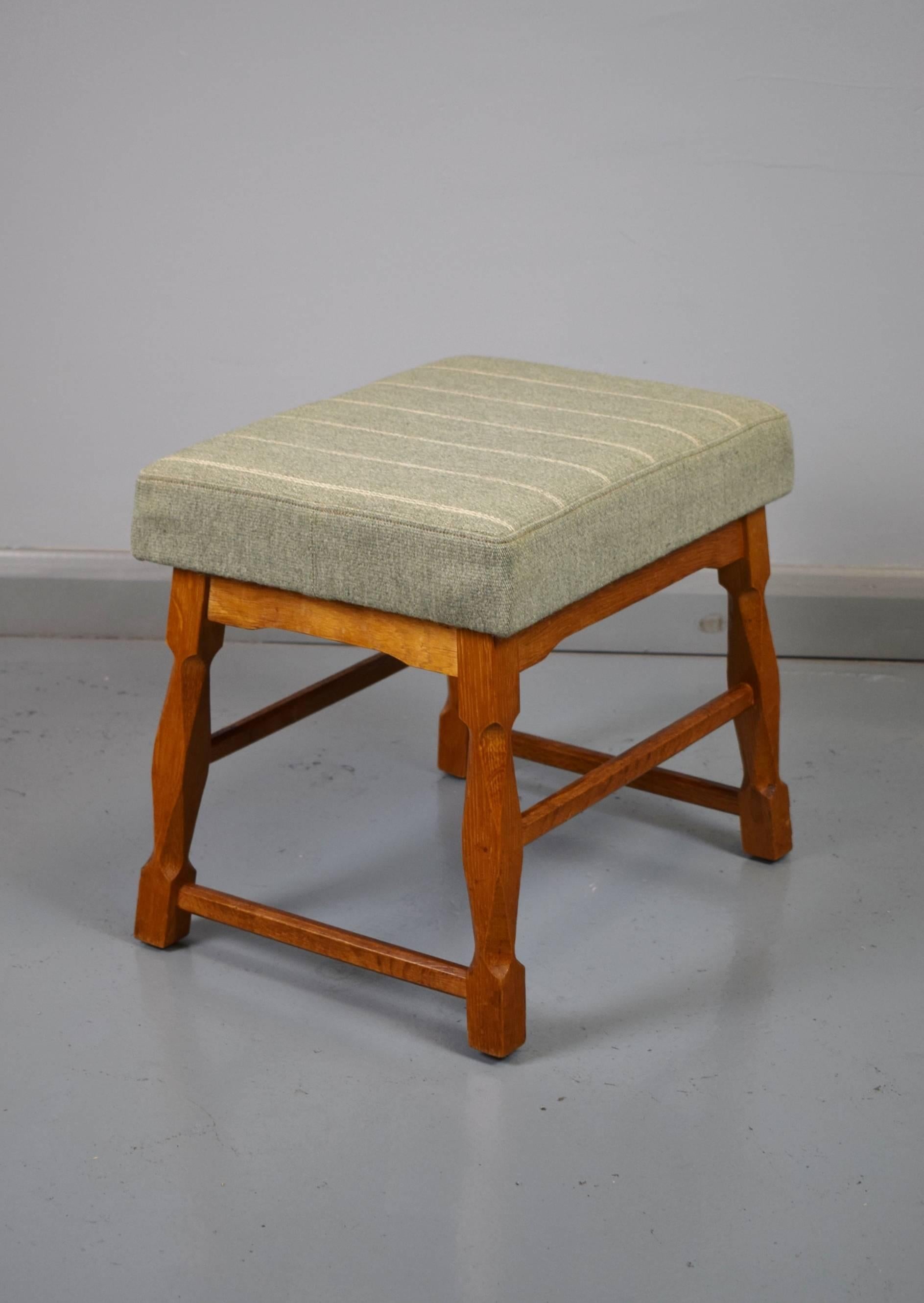 Mid-Century Retro Danish Lounge Armchair and Footstool Oak Frame, 1950s-1960s For Sale 1