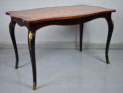 Antique Louis Style French Coffee Table Ormolu Mounts with Marquetry Top