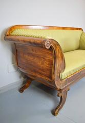 Stunning Victorian Regency Mahogany and Beech Scroll Arm Sofa Chaise, circa 1850