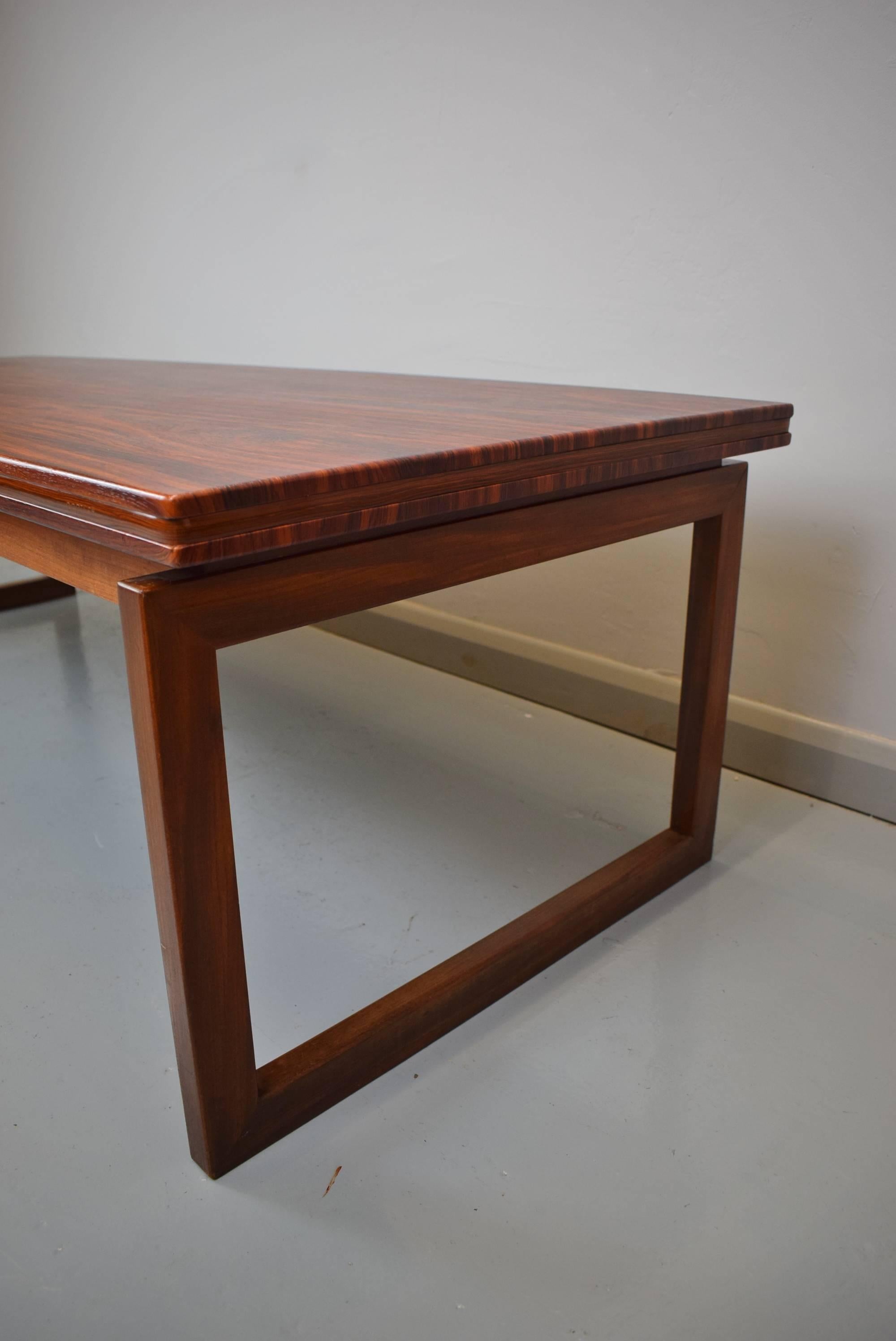 Mid-Century Retro Danish Large Rosewood Sofa Coffee Table by Anton Kildeberg In Excellent Condition For Sale In Selston, Nottinghamshire