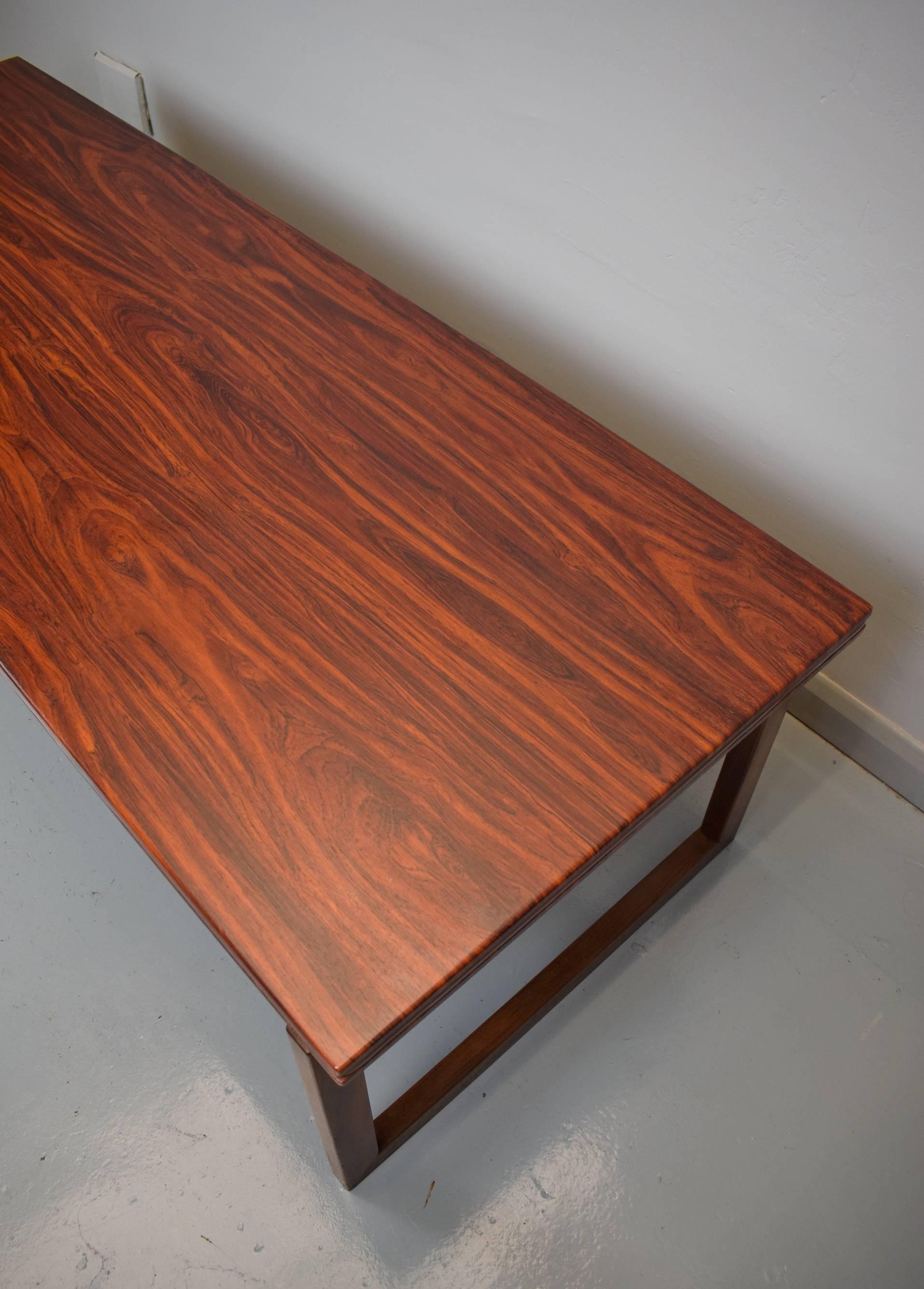 Mid-Century Modern Mid-Century Retro Danish Large Rosewood Sofa Coffee Table by Anton Kildeberg For Sale