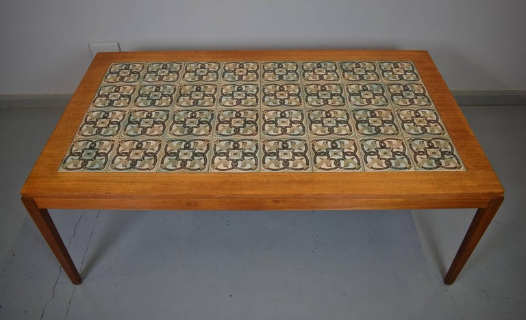 Mid-Century Retro Danish Teak Tile Top Coffee Table by Haslev and Royal ...