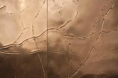 'Ghosted Branches I' Custom Contemporary Bronze Wall Panels One-Sided Triptych