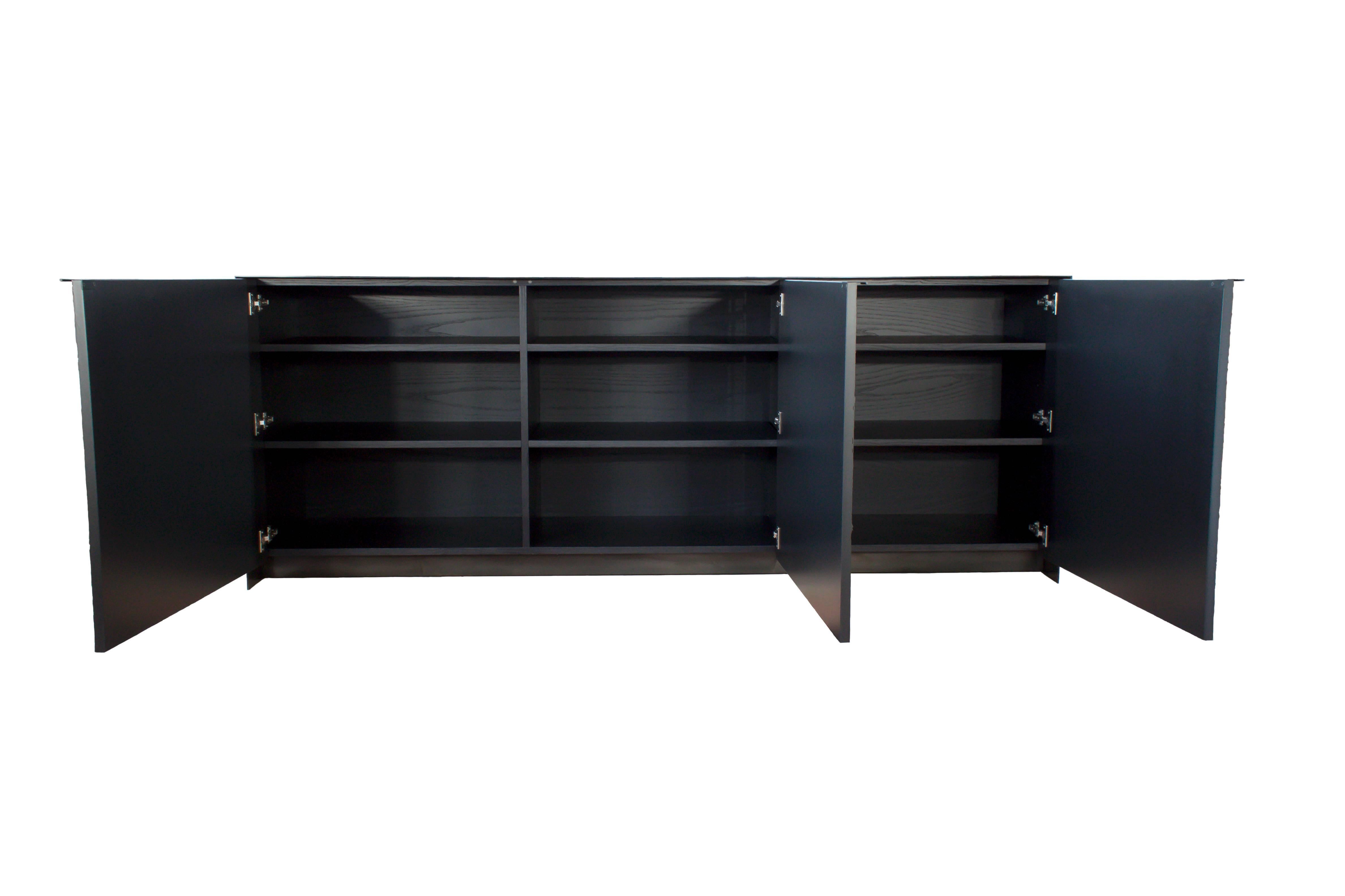 ETHER ATELIER 'Winabojo II' Graphite & Black Steel Credenza, Customizable In New Condition For Sale In Brooklyn, NY