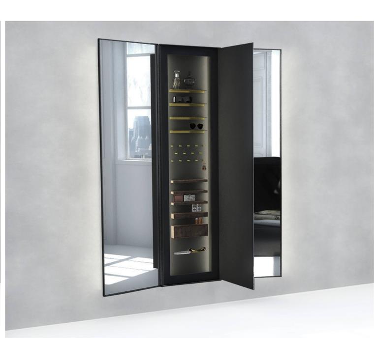 Ether Atelier Portal Tri Fold Black Steel Dressing Mirror Wall Ether Atelier Portal Tri Fold Black