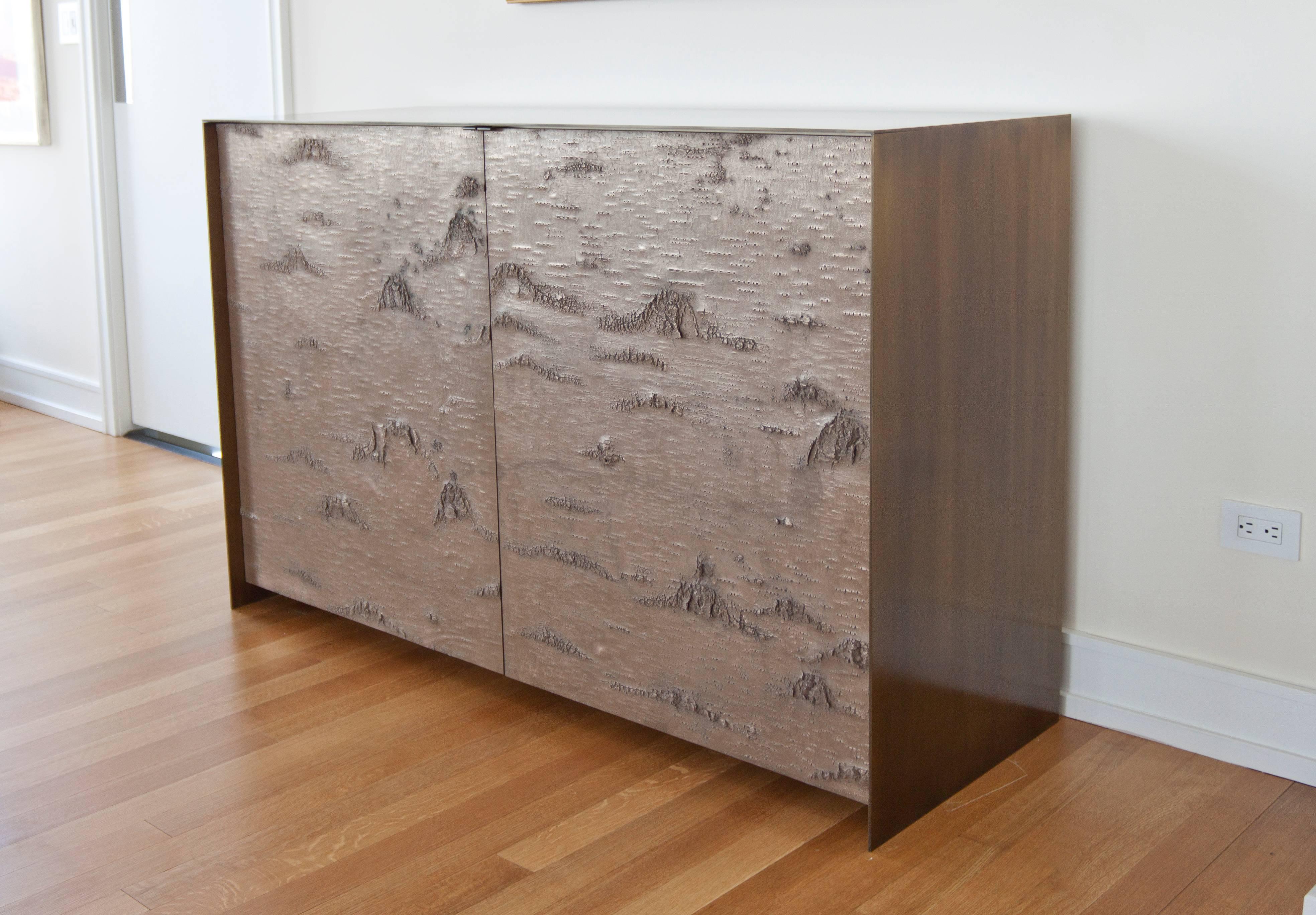 ETHER ATELIER 'Winabojo I' Bronze & Lacquer Credenza, Customizable In New Condition For Sale In Brooklyn, NY