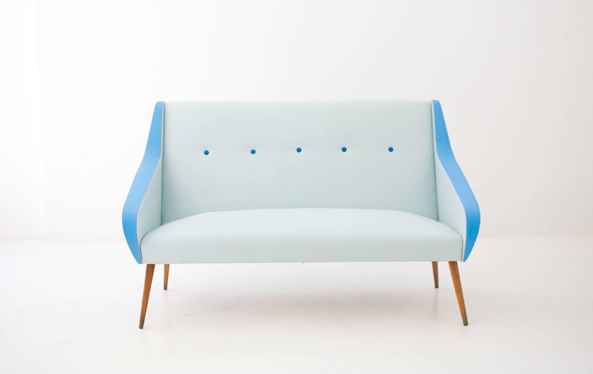 Faux Leather Mid-Century Modern Swedish Sofa, 1950s