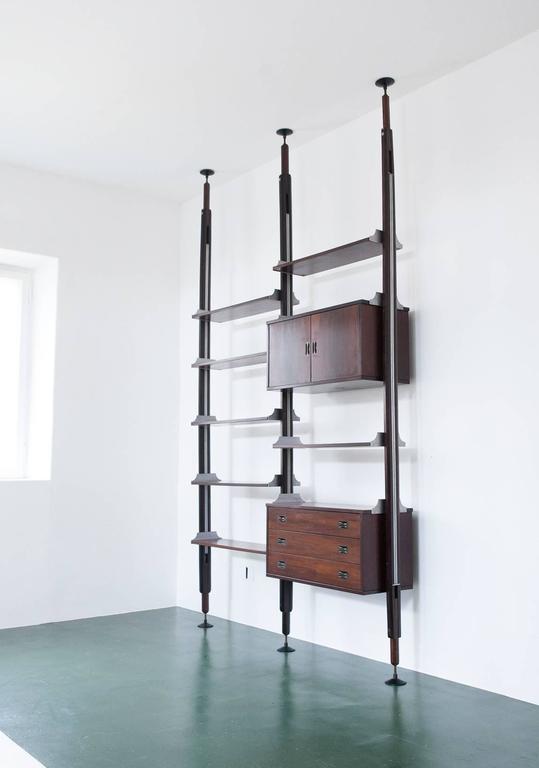 Floor to Ceiling Rosewood Bookshelf or Wall Unit by ...