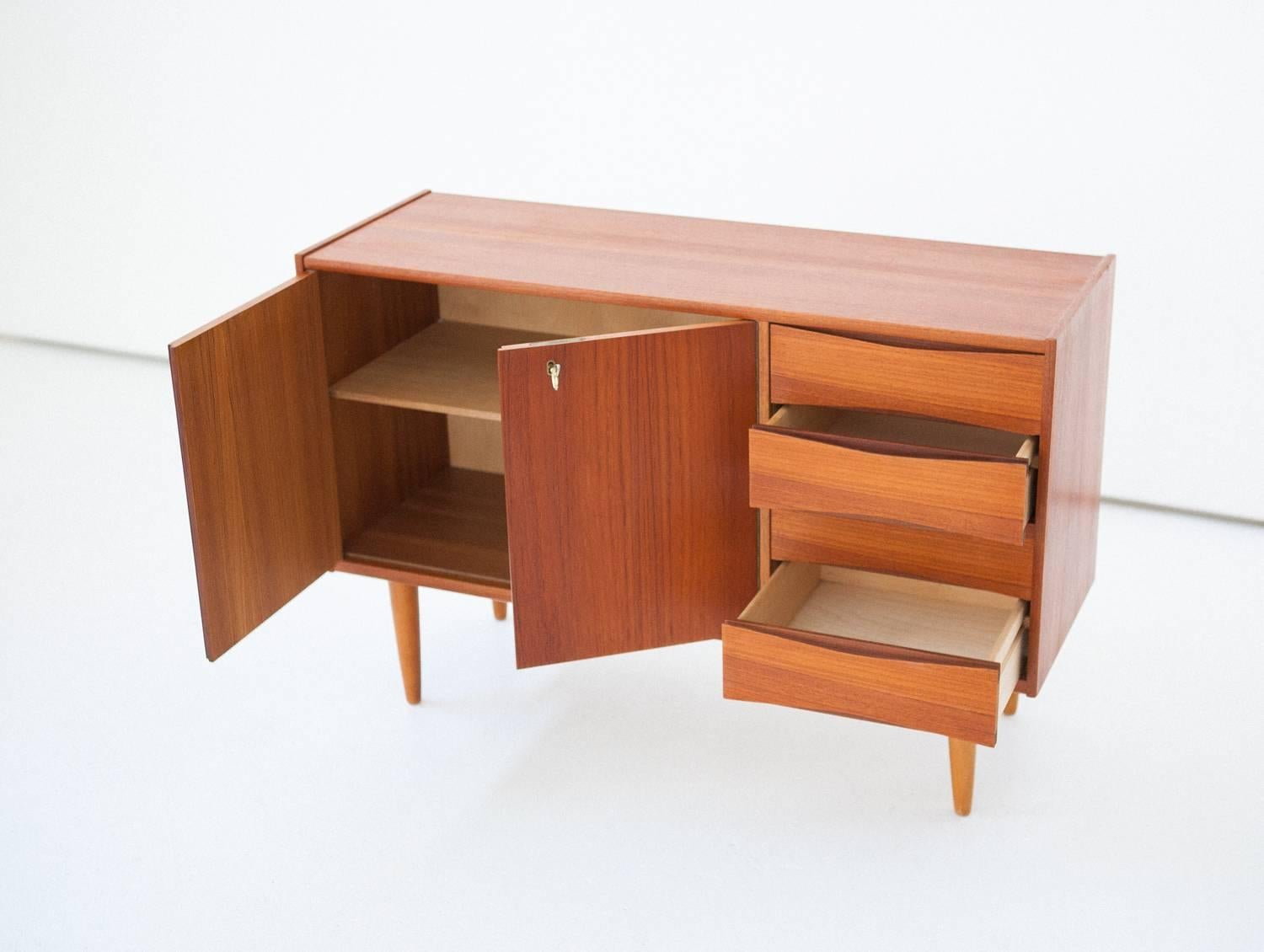 Set of Two Danish Teak Sideboard and Chest of Drawers, 1950s 1