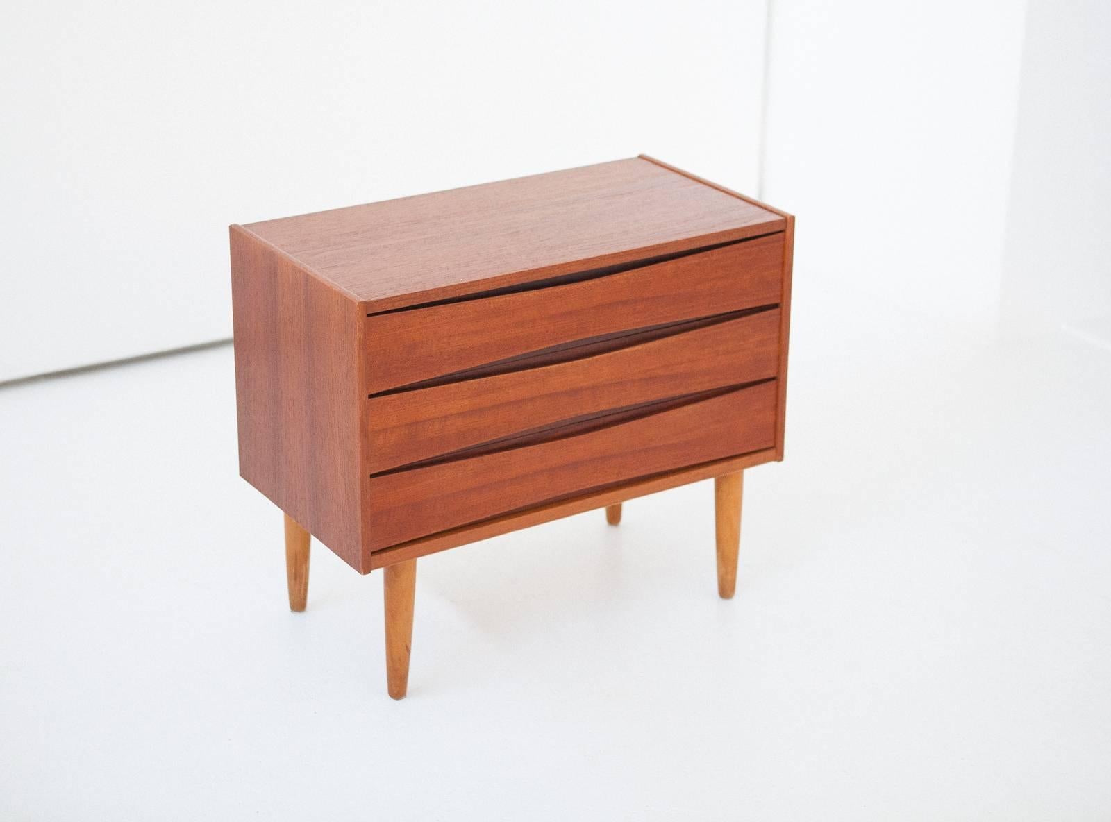 Mid-20th Century Set of Two Danish Teak Sideboard and Chest of Drawers, 1950s